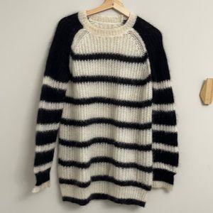 All Saints oversized black and white sweater